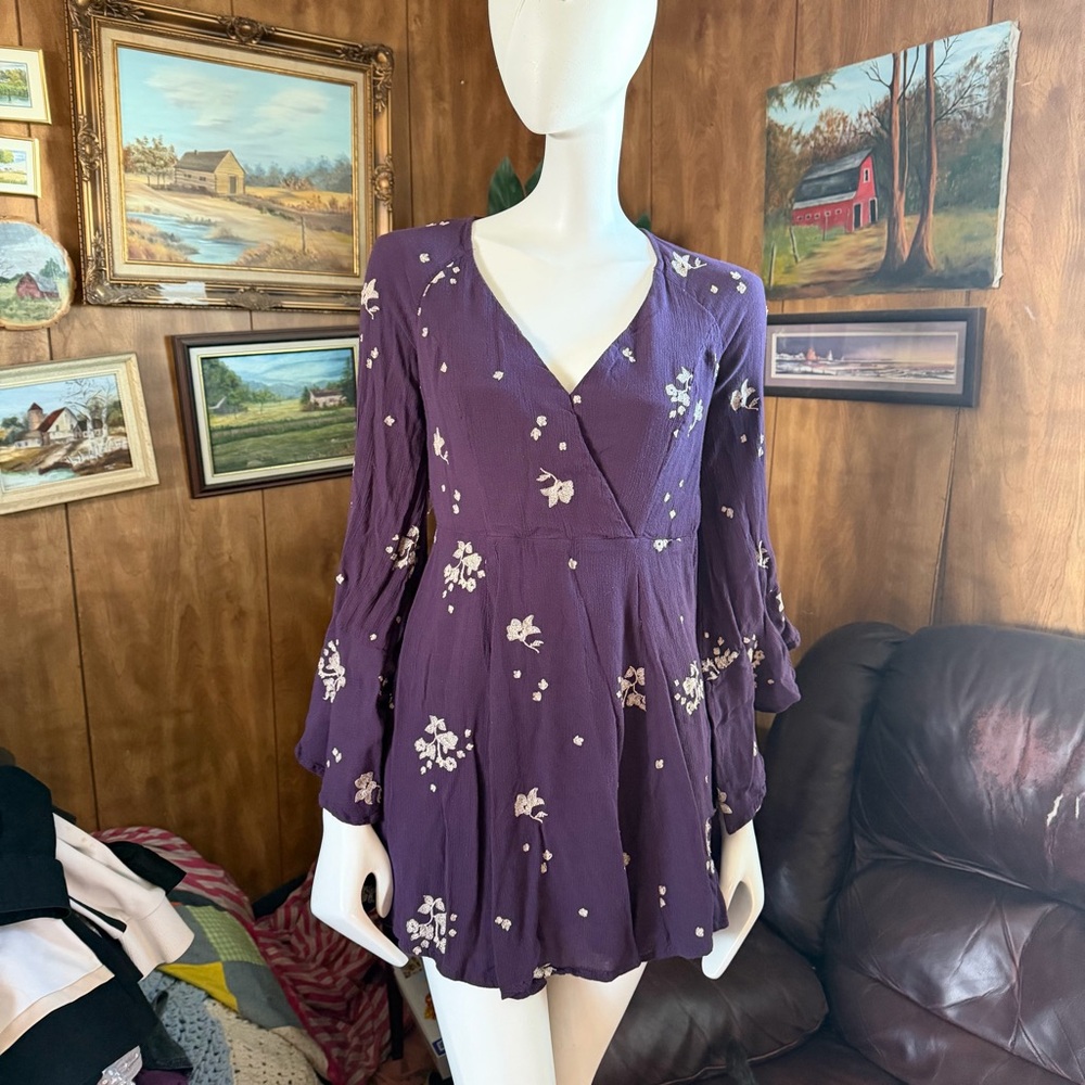 Free People Jasmine Embroidered Mini Dress